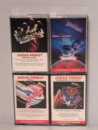 1980s JUDAS PRIEST Heavy Metal Music Lot 4x Rock Cassette Tapes