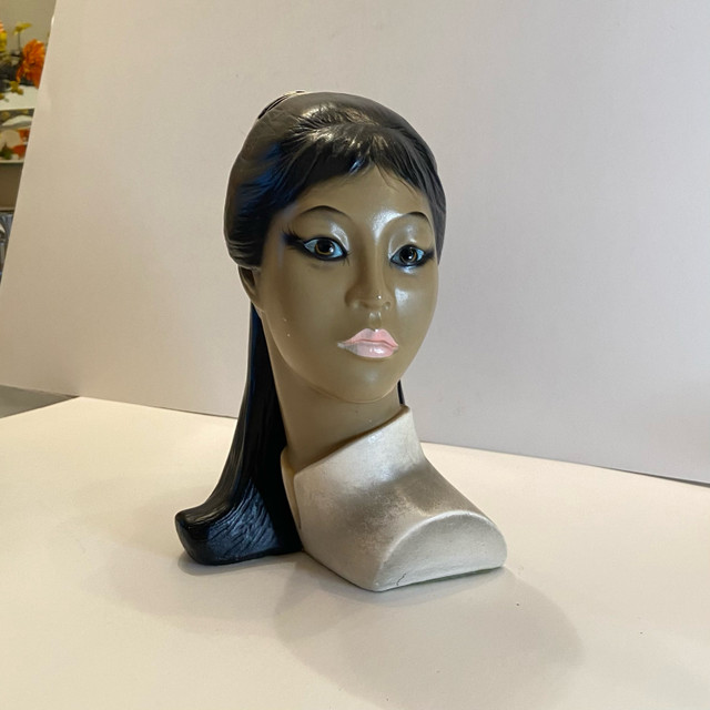 Vintage Mid-Century Chalkware Asian Woman Bust in Arts & Collectibles in Calgary