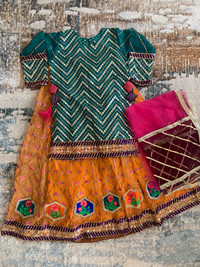 Traditional Multi-colour lengha for sale! 