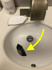 Cracked Damaged Vanity Sink Countertop Replace