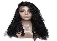 Peruvian Deep Curl Human Hair Lace Front Wig 16 Inches