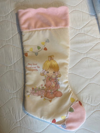 Vintage Precious Moments Christmas Stocking for sale 
