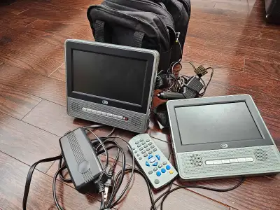 Dvd and monitors works but the remote does not. Remote needs cleaning from corrosion. Comes with all...