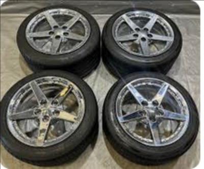 Set of Chrome C6 Corvette Rims and Tires will also fit Camaro Firebird as they have standard 5X4.75...