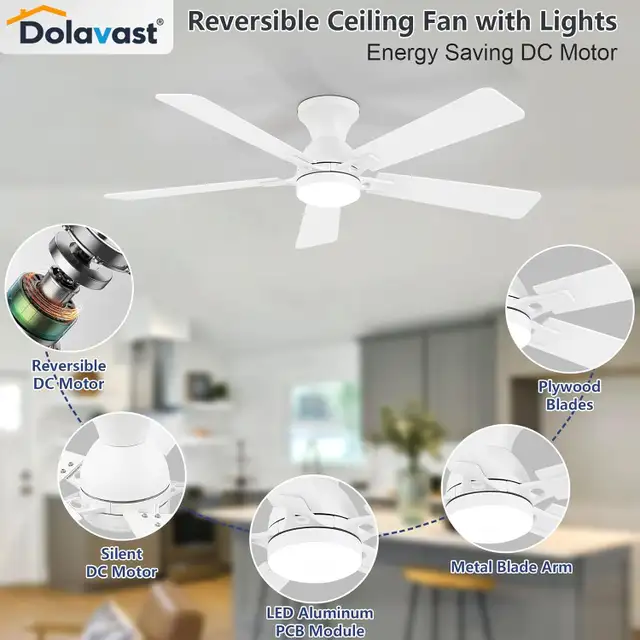Ceiling Fans with Lights and Remote, 48 Inch in Indoor Lighting & Fans in Mississauga / Peel Region - Image 7