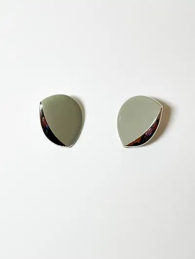 Vintage 80s/90s Grey/Silver Tone Mod Earrings, View more
