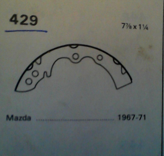 freins no 429 mazda 1969-72 dans Moteur, Pièces de Moteur  à Saint-Hyacinthe