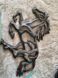 Cast iron horse decoration