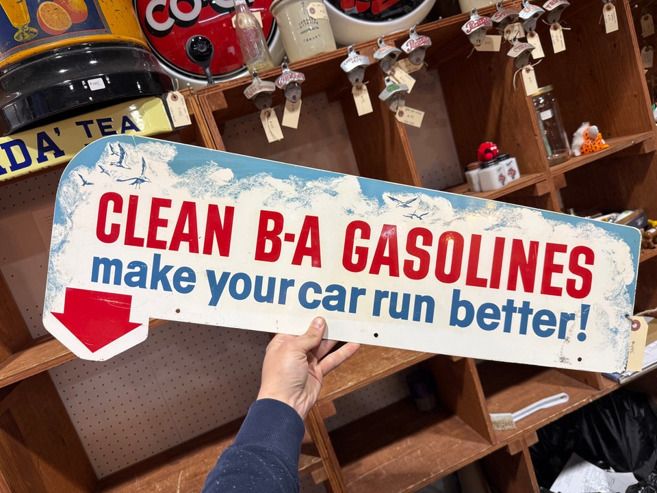 Painted tin BA gas pump topper sign | Arts & Collectibles | Edmonton ...