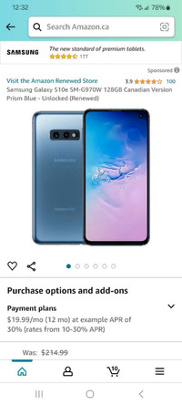 Samsung Galaxy S10e SM-G970W 128GB 
