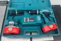 Makita 18 Volt Cordless Drill, Case, 2 Batteries