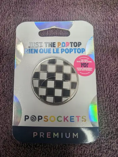 Popsockets Checker Black Popgrip Just the poptop New