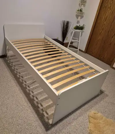 IKEA twin bed frame in white , View more