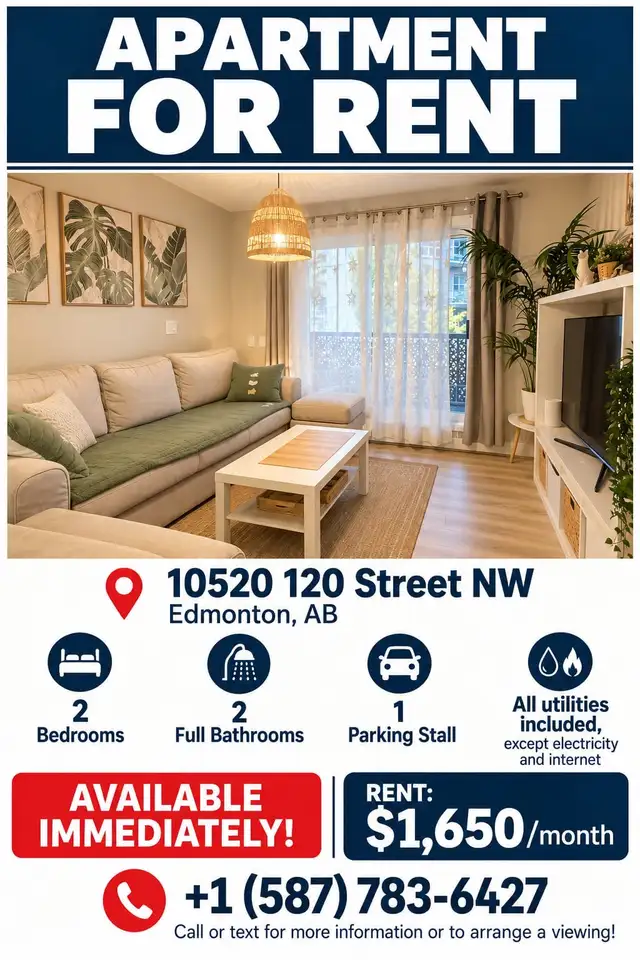 Renovated 2 Bed / 2 Bath Condo – In-Suite Laundry + Parking 