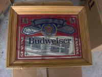 Budweiser  Framed Glass Sign