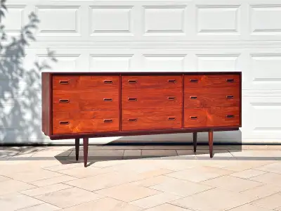 Mid-Century Modern Danish Teak 9-Drawer Dresser, View more