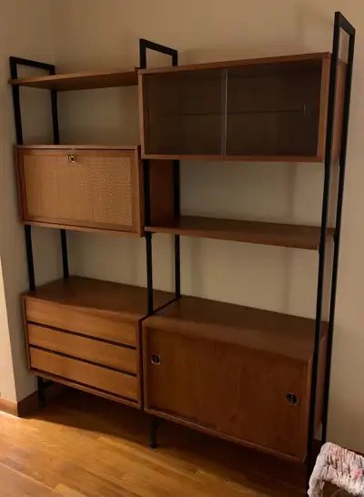 Mid Century Danish Teak modular shelving unit, View more