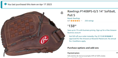 NEW ~ Rawlings Player Preferred 14" Softball Glove-L Hand Throw, View more