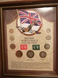 Rare Beautifully framed and matted British WW11 Coin set 1939!!