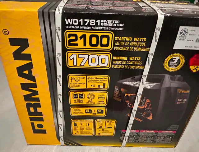 Firman Inverter/Generator WO1781 2100W/1700W in Power Tools in Ottawa - Image 3