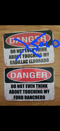 Brand new metal signs