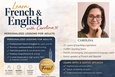 Professional French & English Lessons for Adults, View more