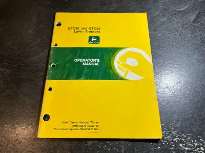 John Deere STX30 and STX38 Lawn Tractors Operator's Manual, View more