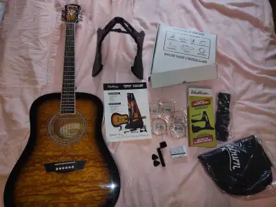 Washburn Premium Acoustic Guitar + Accessories, View more