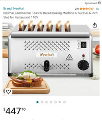 Newhai Commercial Toaster Bread Baking Machine 6 Slices 