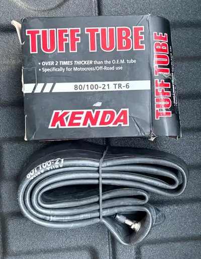 This is a new Kenda Tuff Tube, sized 80/100-21 TR-6, designed specifically for motocross and off-roa...