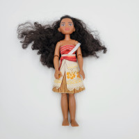 2015 Hasbro Disney Moana Doll Jointed With Dress Black Hair Bend