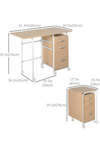 Folding desk with standing feature