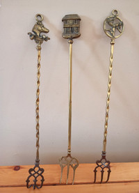 Vintage Brass Toasting Forks