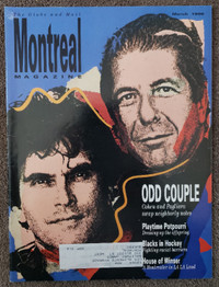 MONTREAL MAGAZINE - MARCH 1990 - LEONARD COHEN - MICHEL PAGLIARO
