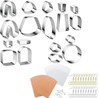 18Pcs Polymer Clay Cutters and Earring Kit