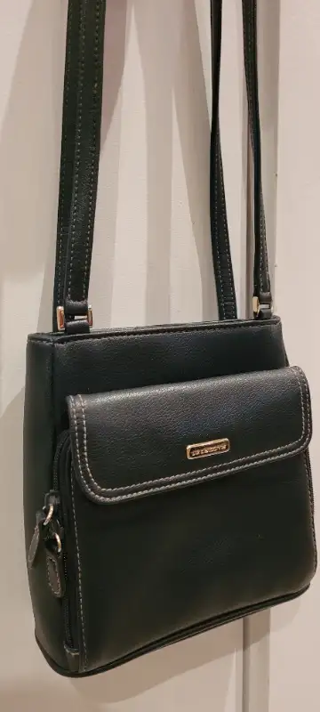 Dark navy blue Liz Claiborne handbag multi-compartments, View more