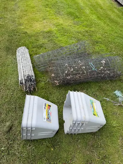 farm equipment. Laying boxes, hay feeder, goat fencing, View more