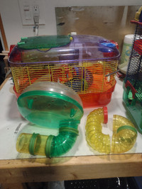 2 hamster cages and large hamster ball for sale