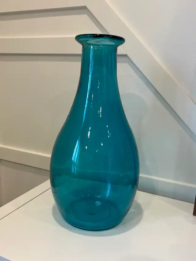 Blue glass vase