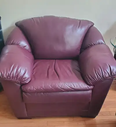 Burgundy Leather Armchair, View more