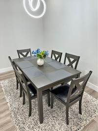 7 Pieces Wooden Dining Set On Clearance Sale.