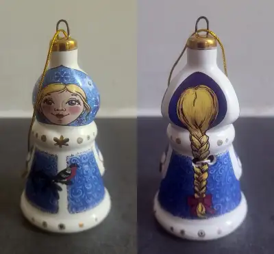 Vintage Ceramic Snow-maiden Christmas Tree Decoration Ornament, View more