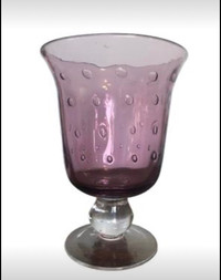 Amethyst Purple Vintage Hand-Blown Murano Art Bubble Glass Vase