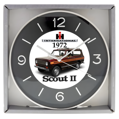 Brand new boxed wall clock approximately 10 inches in diameter featuring Custom designed artwork. Cl...