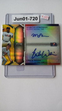 2011 BOWMAN STERLING MARCUS STROMAN WEISS DUAL AUTO GOLD # /50
