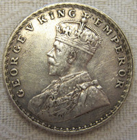 INDIA ONE 1 RUPEE 1919 KING GEORGE V SILVER COIN
