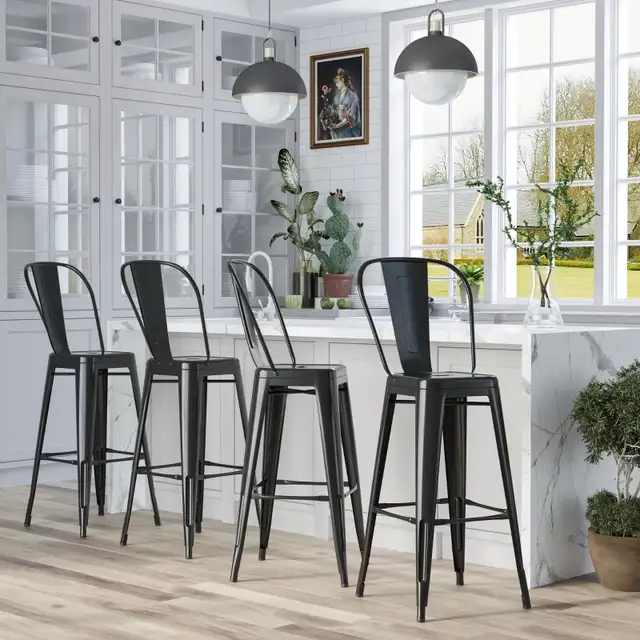 Metal Bar Stool Kitchen Industrial Breakfast Bistro Cafe  in Chairs & Recliners in Markham / York Region - Image 9