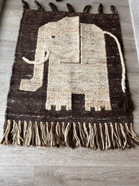Don Freedman Vintage Danish Wool Elephant wall Hanging