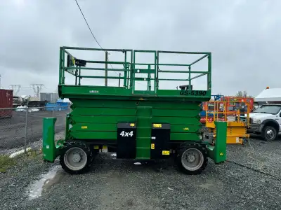 Globex Equipment is pleased to offer a 2016 Genie GS-5390RT Rough Terrain Scissorlift with approxima...