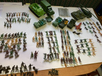 Vintage Plastic Army Men and Equipment
